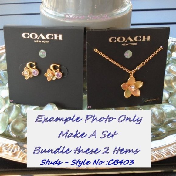 NWT Coach Transparent Wildflower Necklace - Picture 5 of 6